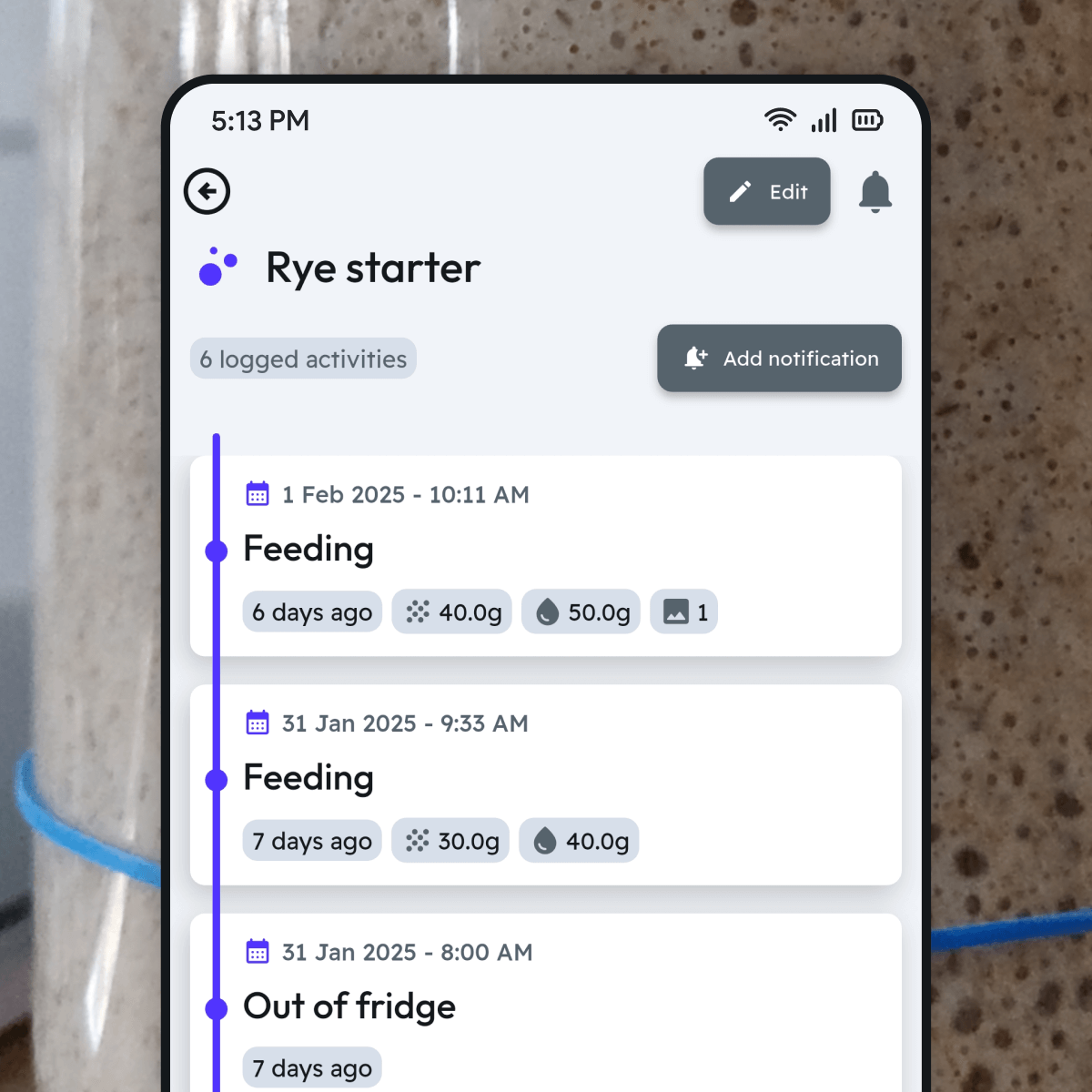 Keep track of your sourdough starters